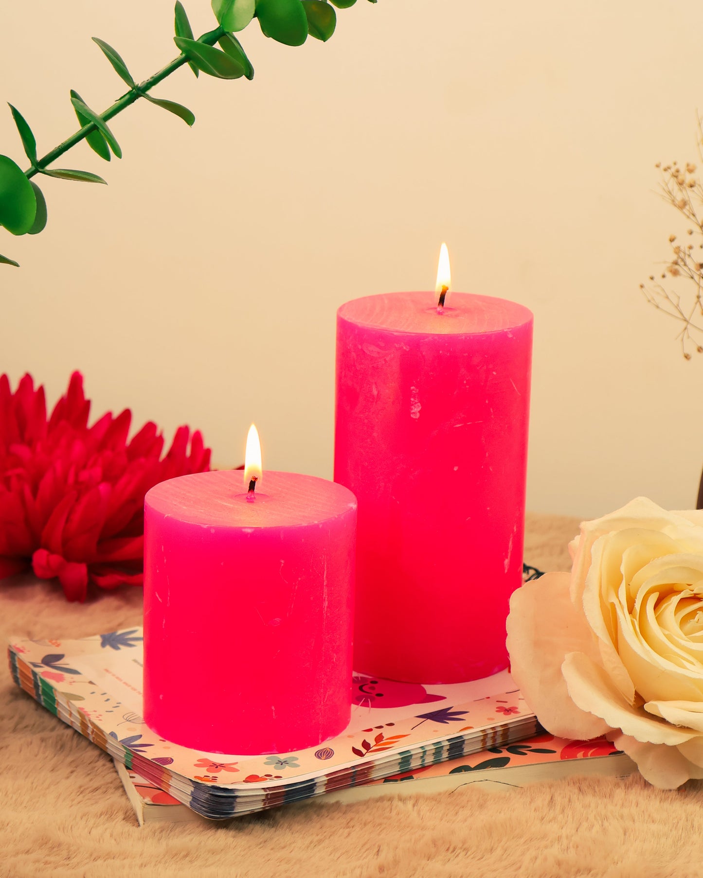 Bulk Buy Fragrance Pillar Candle Set of 2, 2.75*3, 2.75*5 Inch ( 20 Set Bulk Buy ) | Home Decor Candle | Scented Pillar Candle|