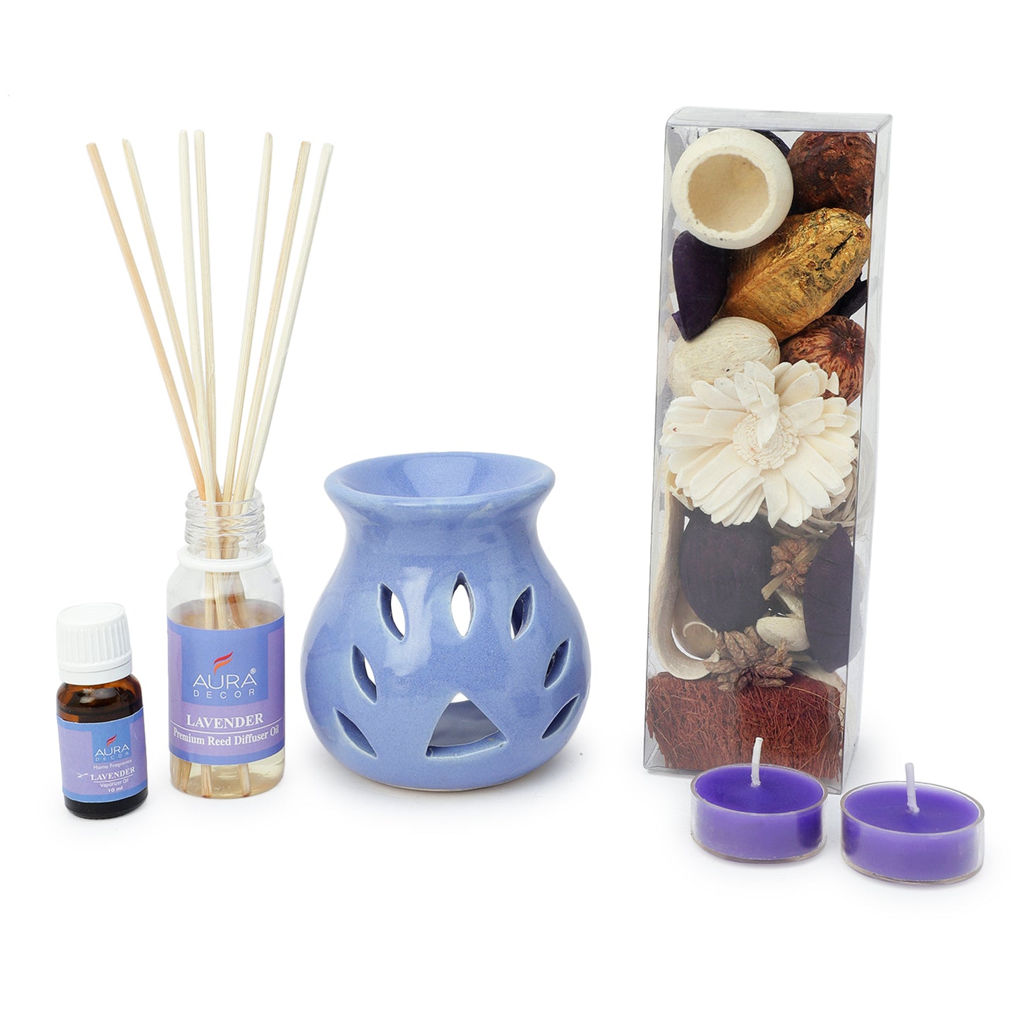 Bulk Buy (15 sets) of AuraDecor Aromatherapy giftset (aroma diffuser, reed diffuser, potpourri & tealights) (GS-18)