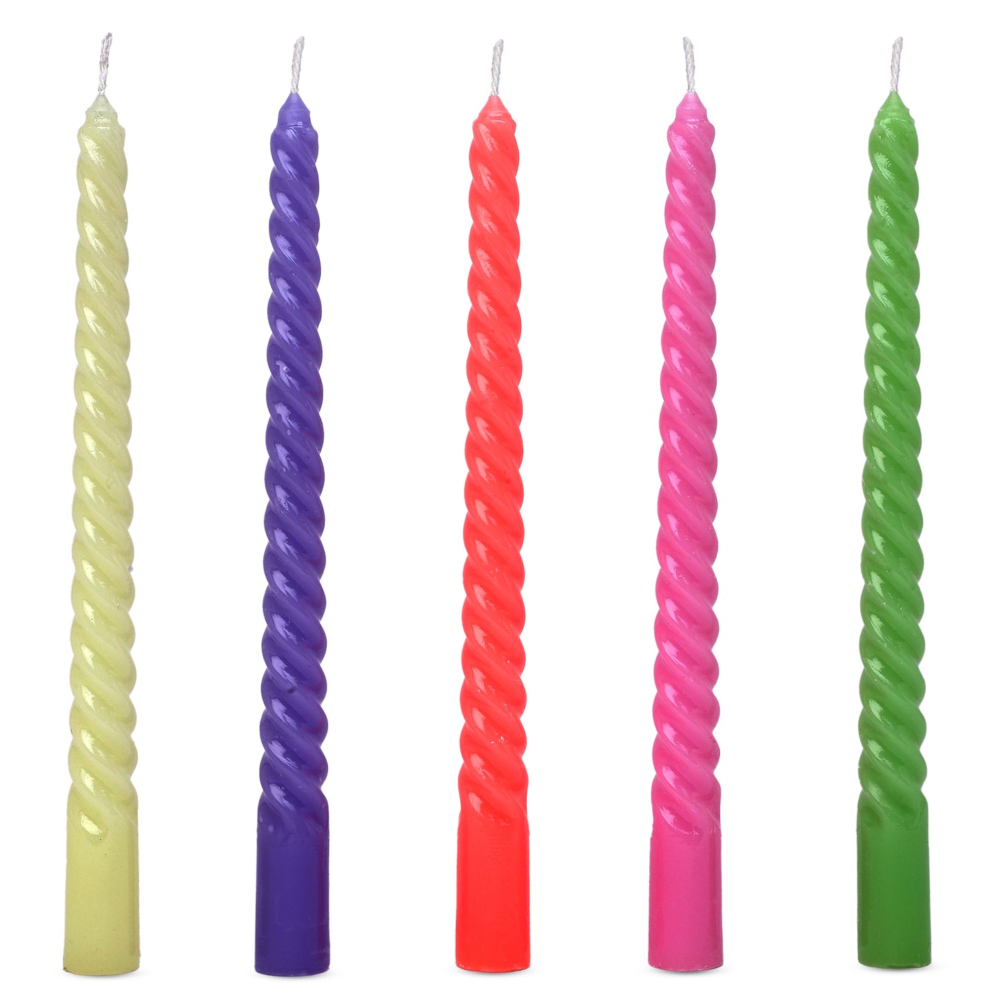 Bulk Buy Aura decor Vrinda Spiral Taper Candle Pack of 5 (Master box 33packets)