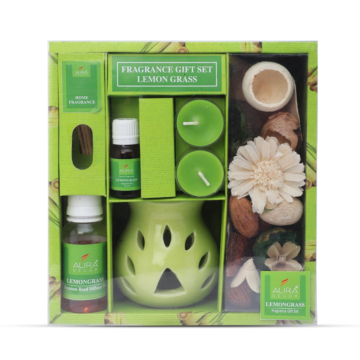 Bulk Buy (15 sets) of AuraDecor Aromatherapy giftset (aroma diffuser, reed diffuser, potpourri & tealights) (GS-18)