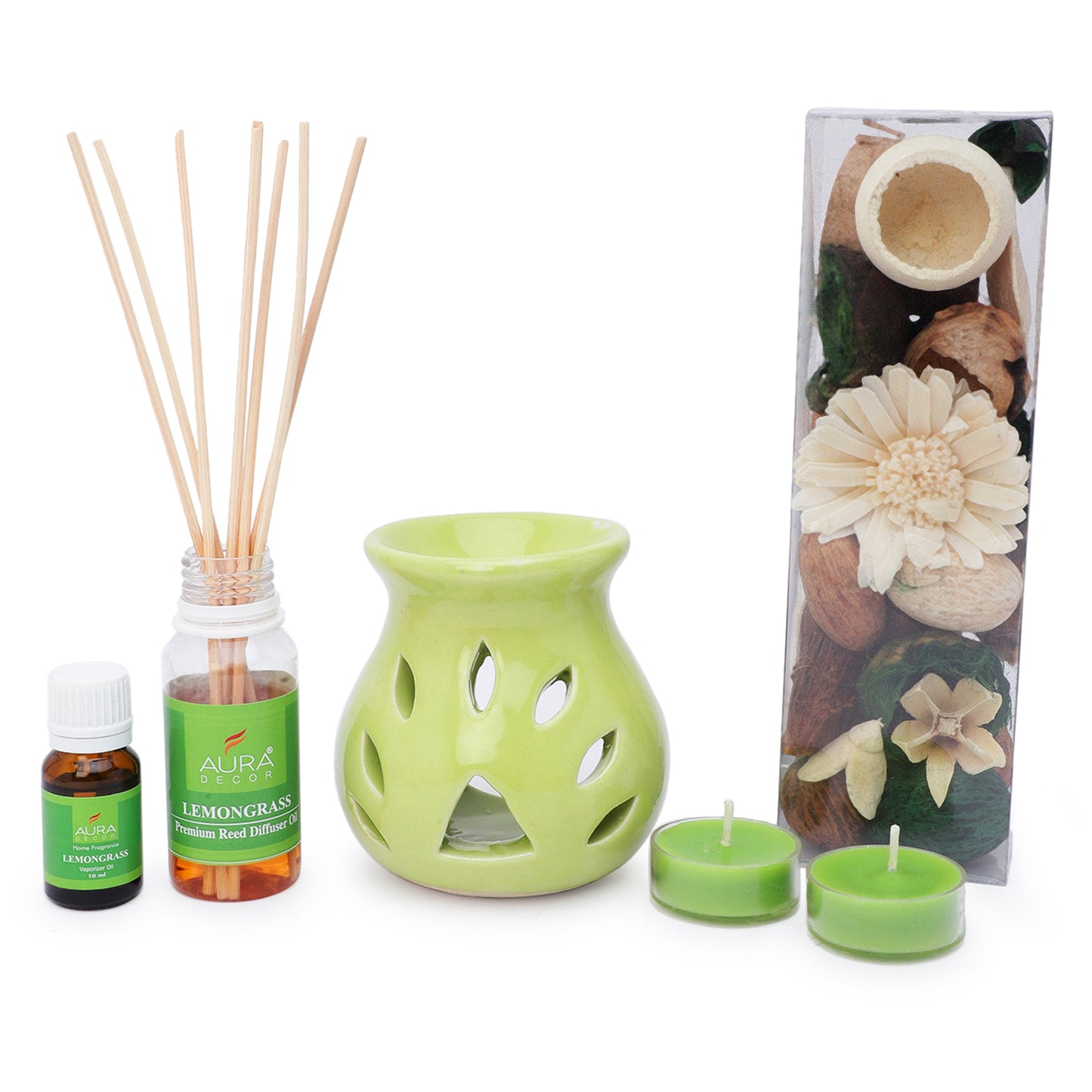 AuraDecor Aromatherapy giftset (aroma diffuser, reed diffuser, potpourri & tealights) (GS-18)