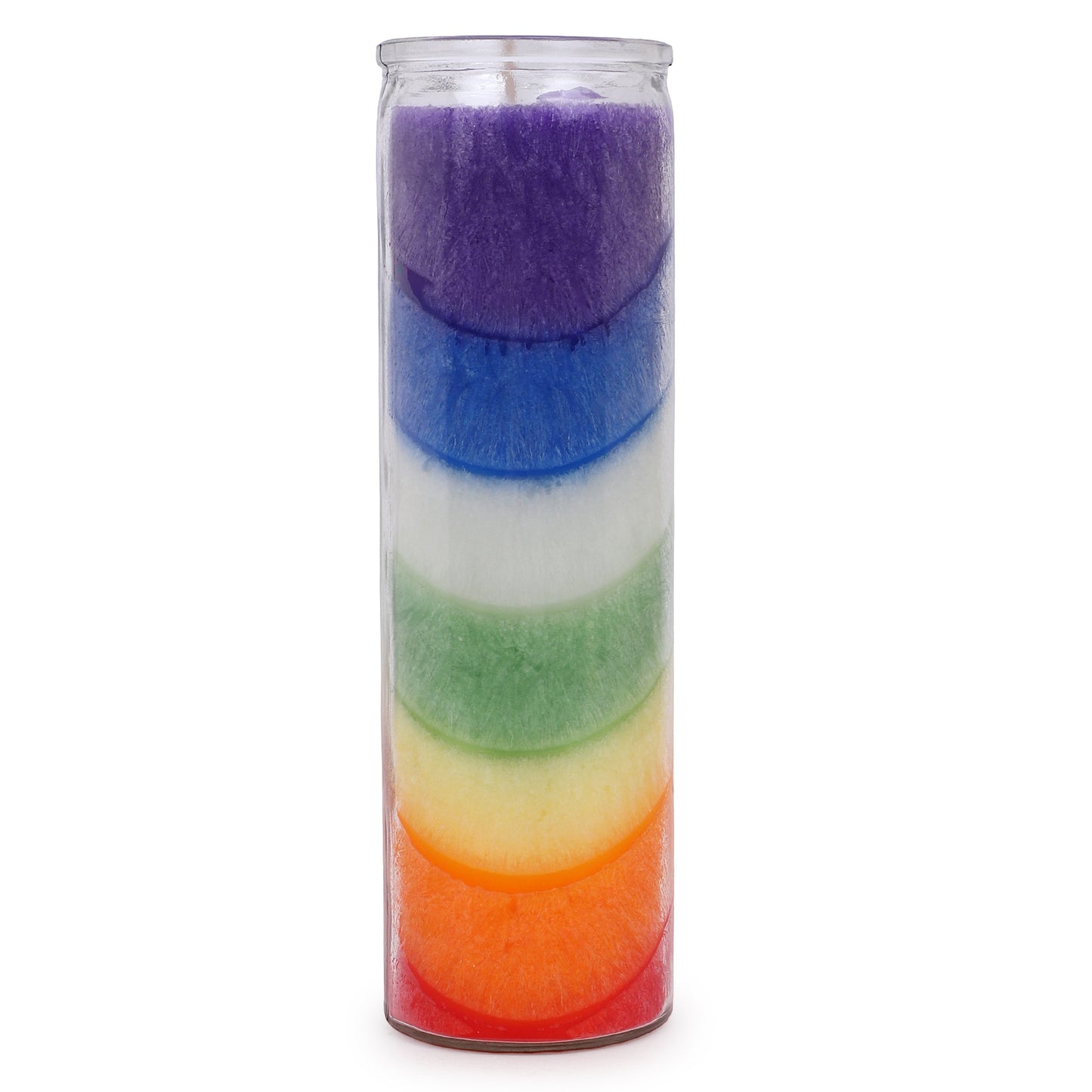AuraDecor 7 Chakra Jar Candle – Layered Wax Candle in Glass Jar for Meditation, Yoga, Reiki & Healing – Candle – Spiritual Energy Balancing (Medium, 5, Count)