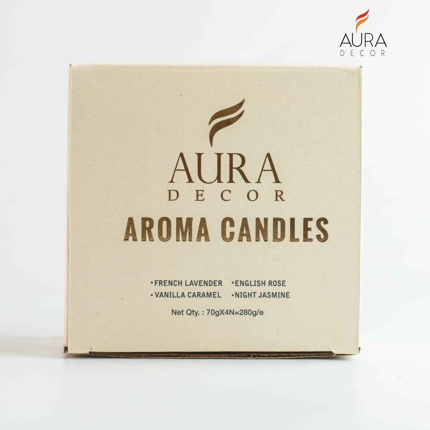 Bulk Buy 24 Sets AuraDecor Set of 4 Amber Jars ( English Rose, Vanilla Caramel, Night Jasmine, French Lavender )