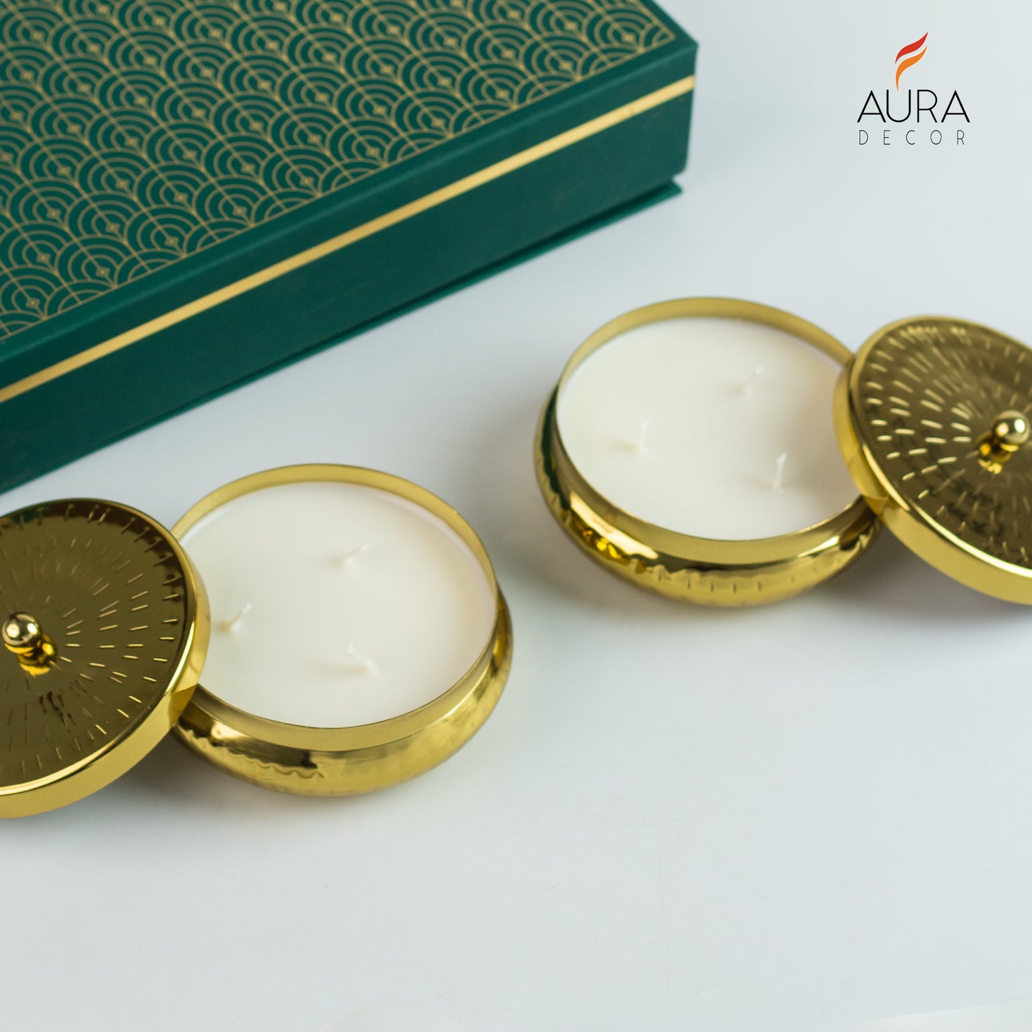AuraDecor Set of 2 Fragrance Urli Candles in a Gift Pack