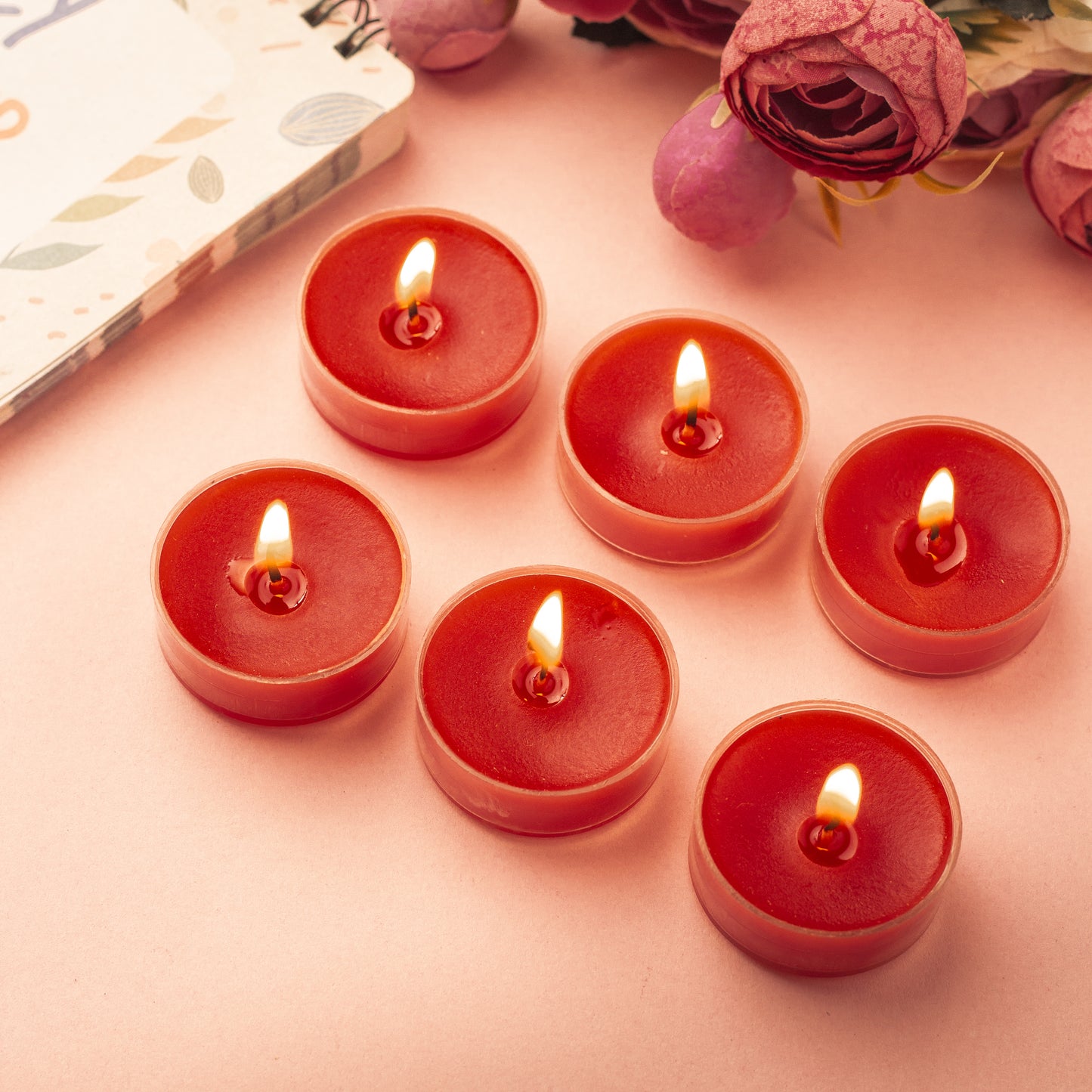 AuraDecor Pack of 6 Acrylic Tealight Candles