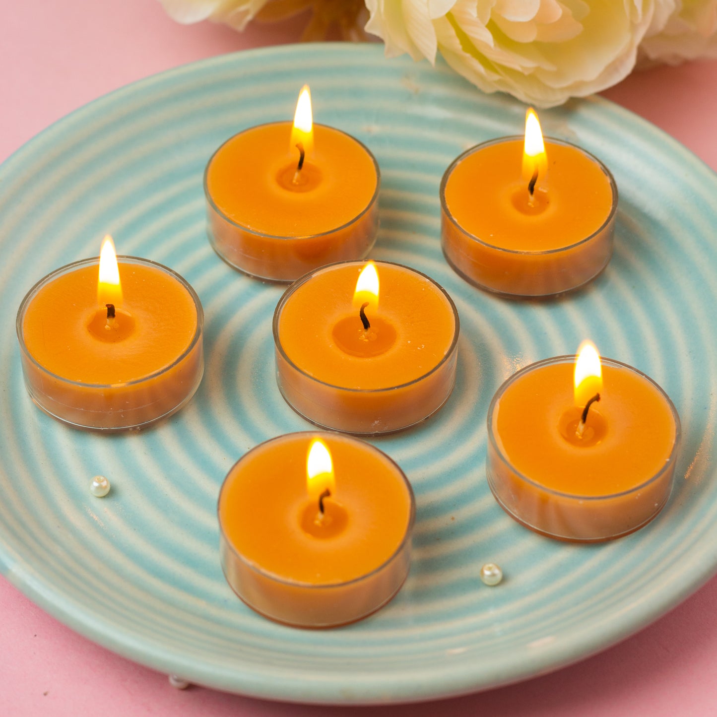AuraDecor Pack of 6 Acrylic Tealight Candles