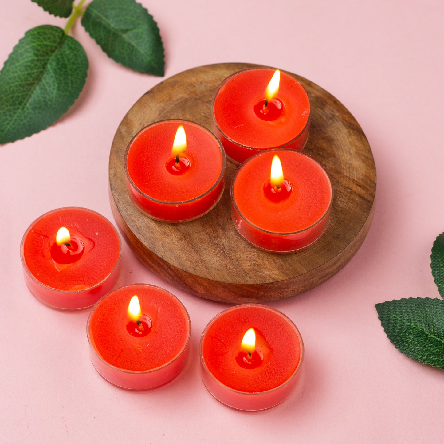 AuraDecor Pack of 6 Acrylic Tealight Candles