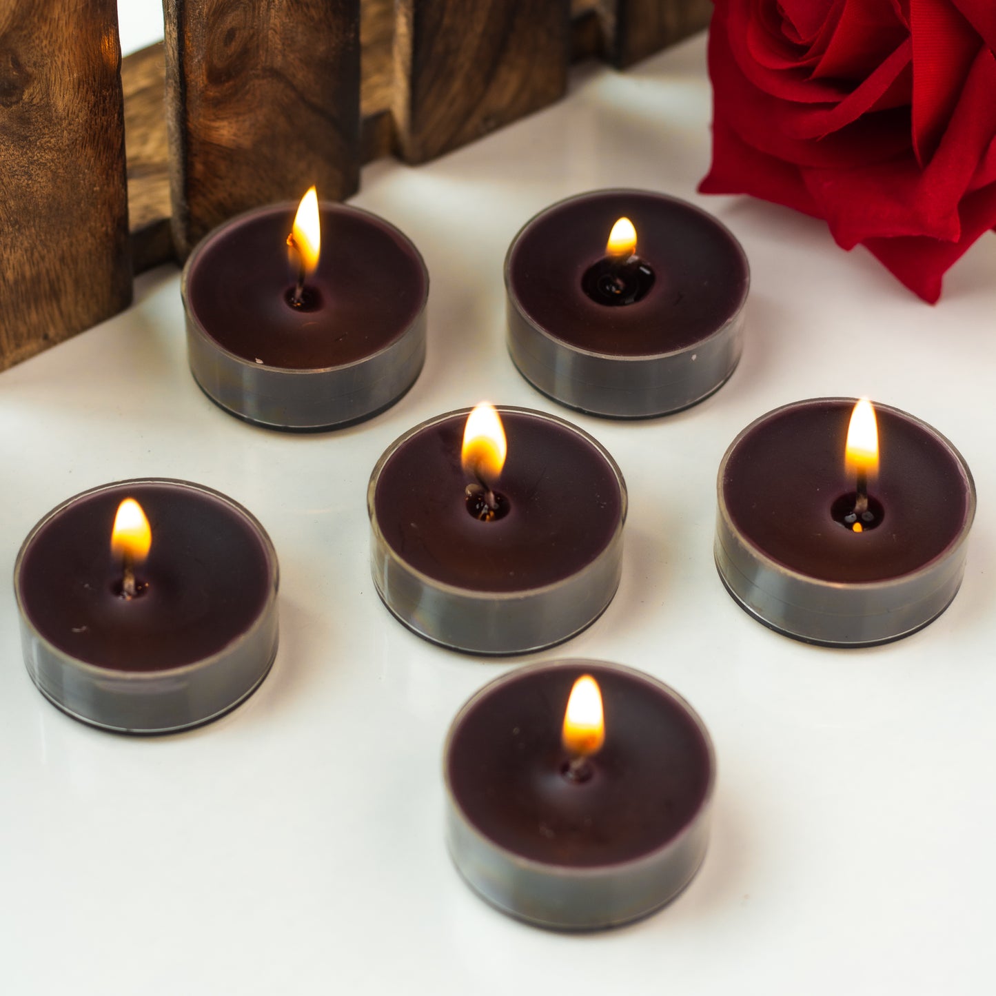 AuraDecor Pack of 6 Acrylic Tealight Candles