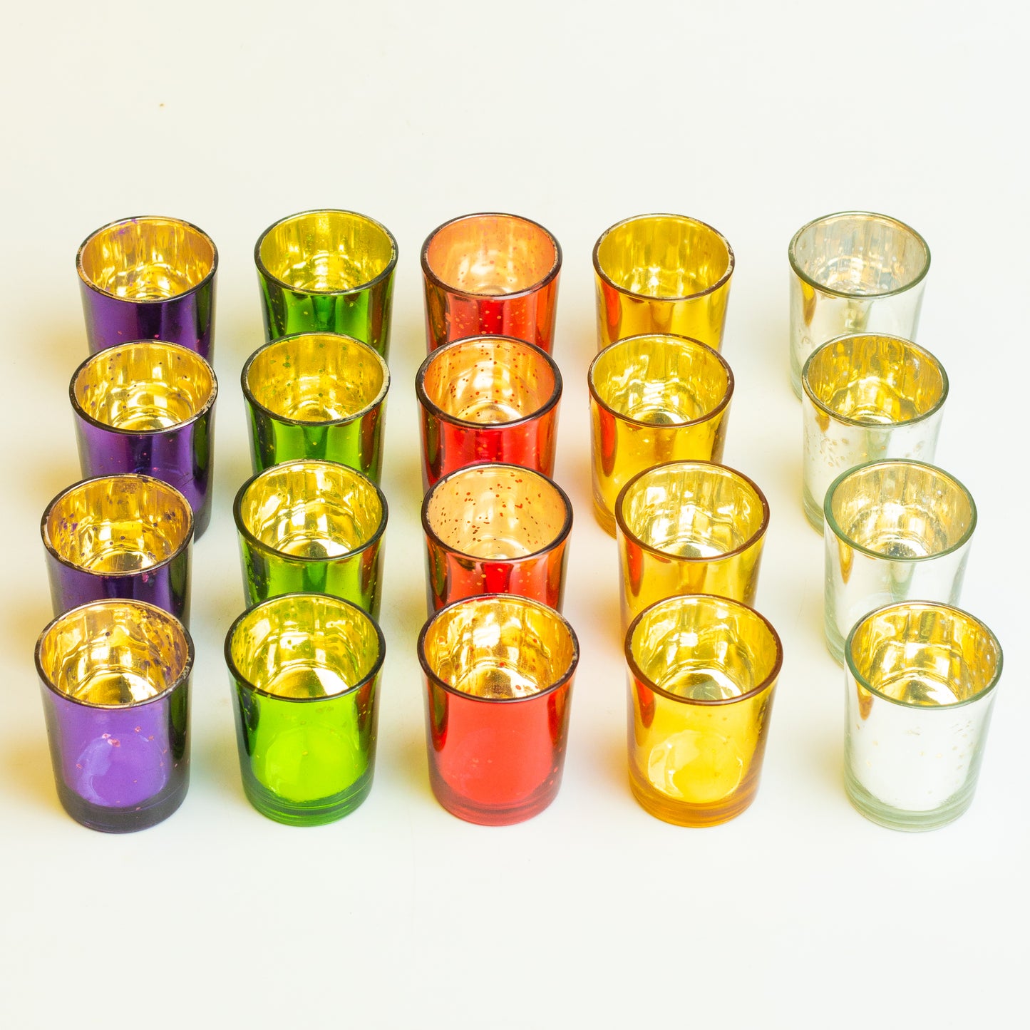 AuraDecor Set of 20 Mercury Votive Glass Tealight Candle Holders
