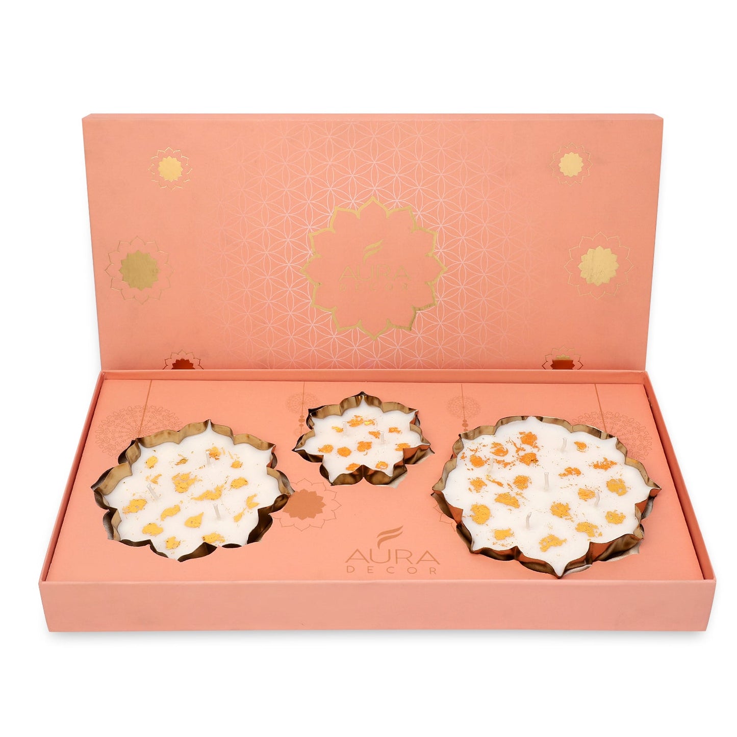Bulk Buy Set of 3 Lotus Urli Gift Set (Oudh Fragrance ) [10 box Master pack]
