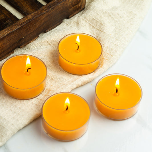 AuraDecor Scented Soy Wax Acrylic Jumbo Tealight Candle Set of 4
