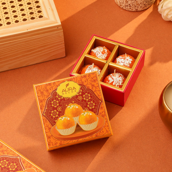 Festive Ladoo Candle Gift Set  |Set of 4|