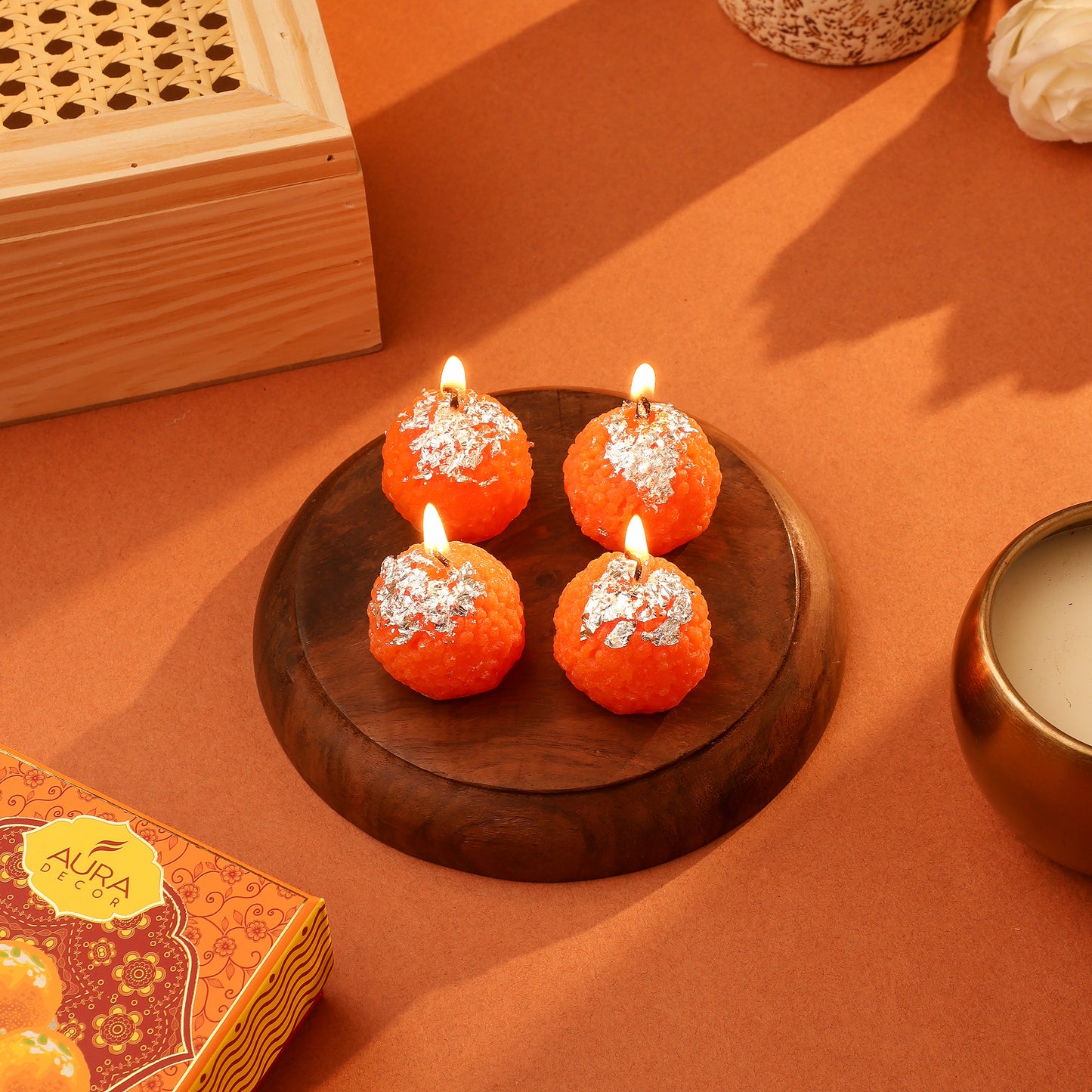 Festive Ladoo Candle Gift Set  |Set of 4|