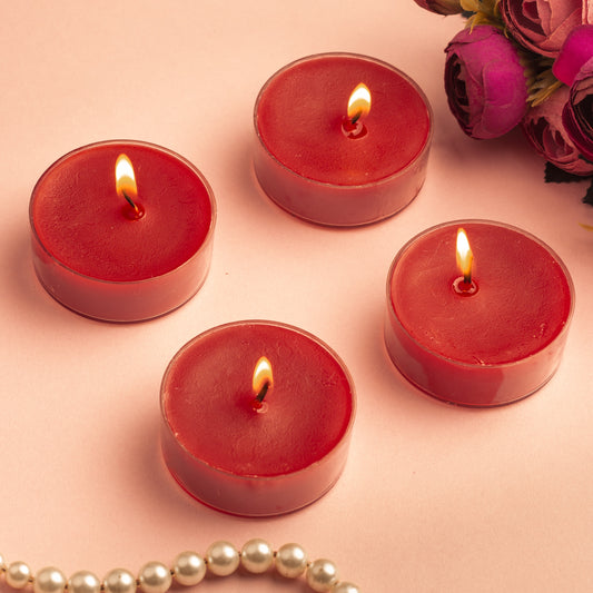 AuraDecor Scented Soy Wax Acrylic Jumbo Tealight Candle Set of 4