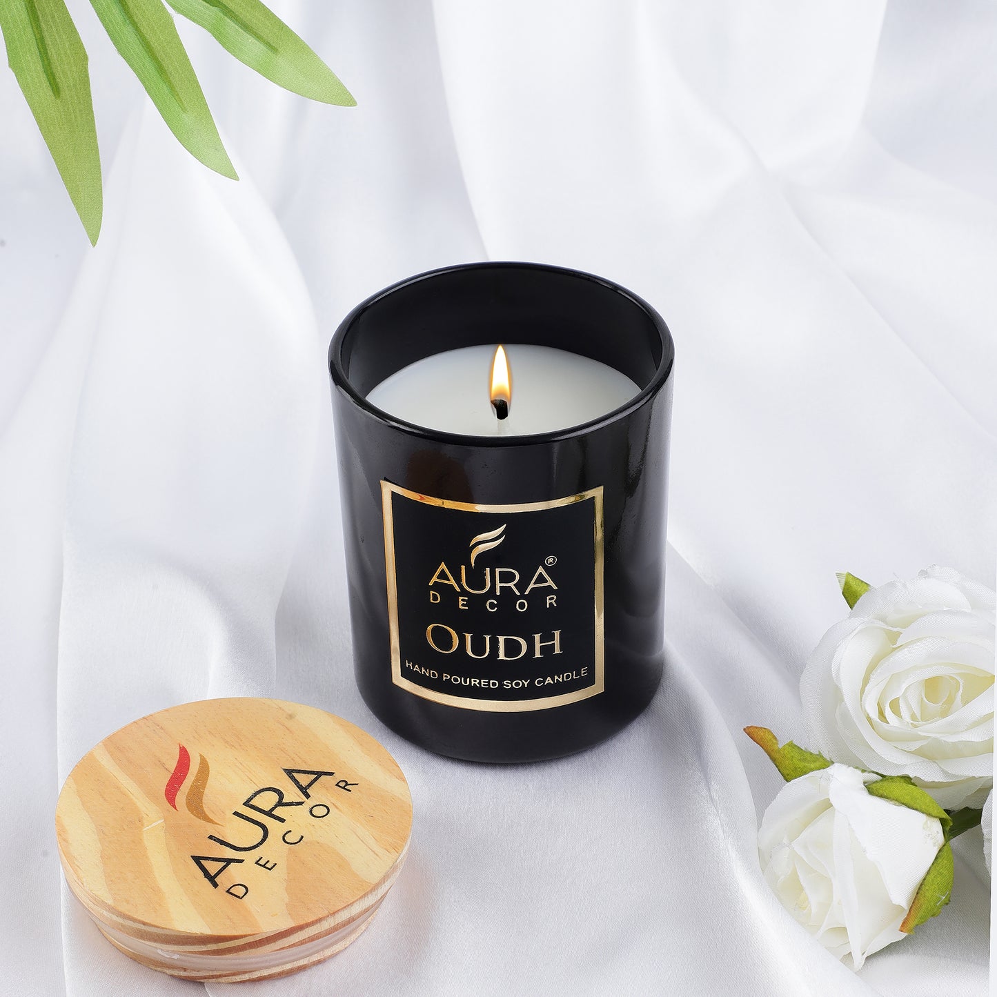 Bulk Buy Black Glass Candle with Wooden Lid & Wooden Wick & Gift Box Packaging ( 50 Pcs )