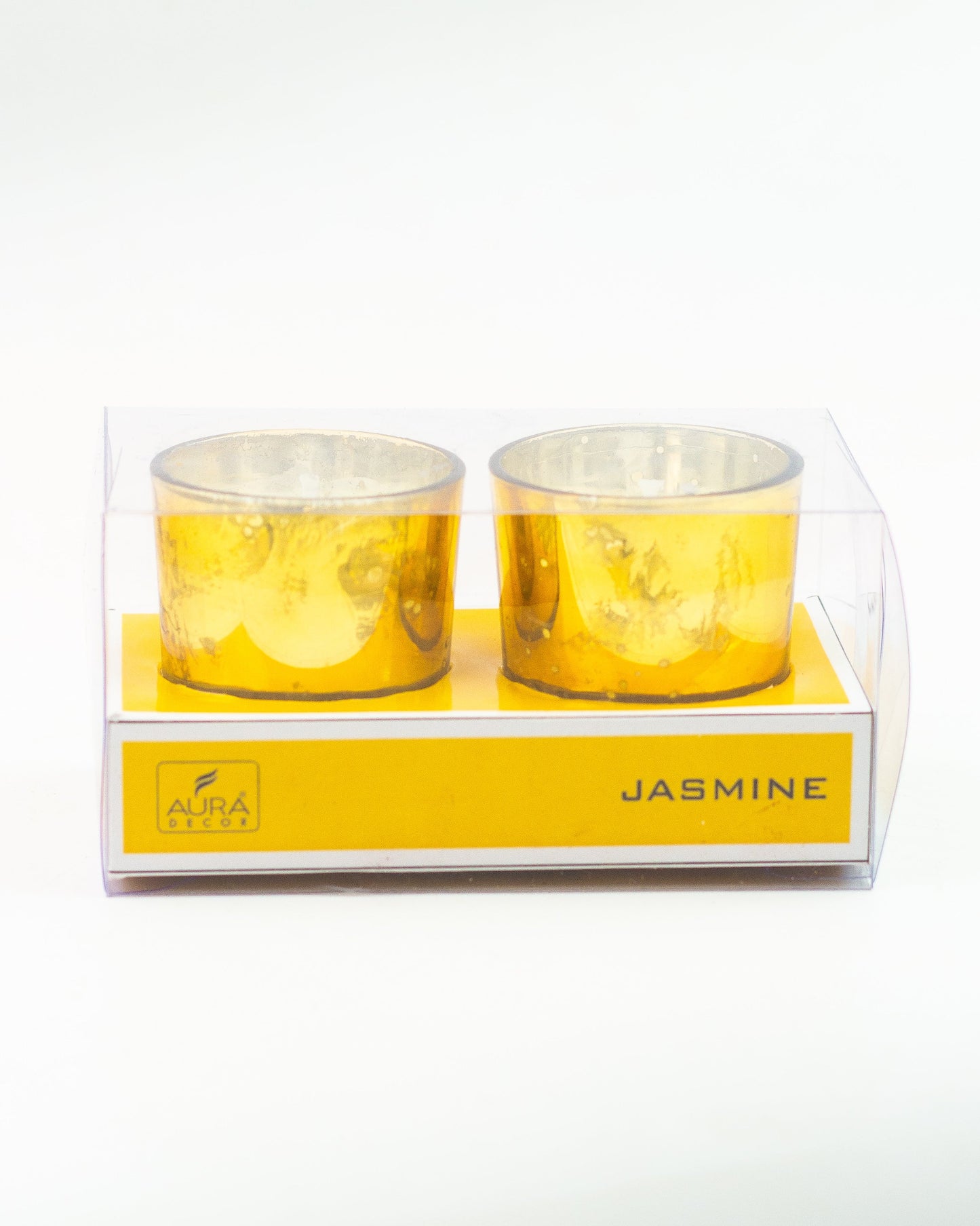 Golden Mercury Votive Glass Candle Jasmine Fragrance (Set of 2)