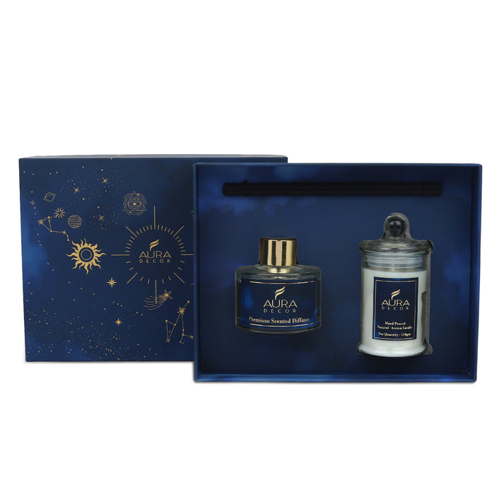 AuraDecor Blue Premium Reed Diffuser Gift Set ||Aroma Diffuser