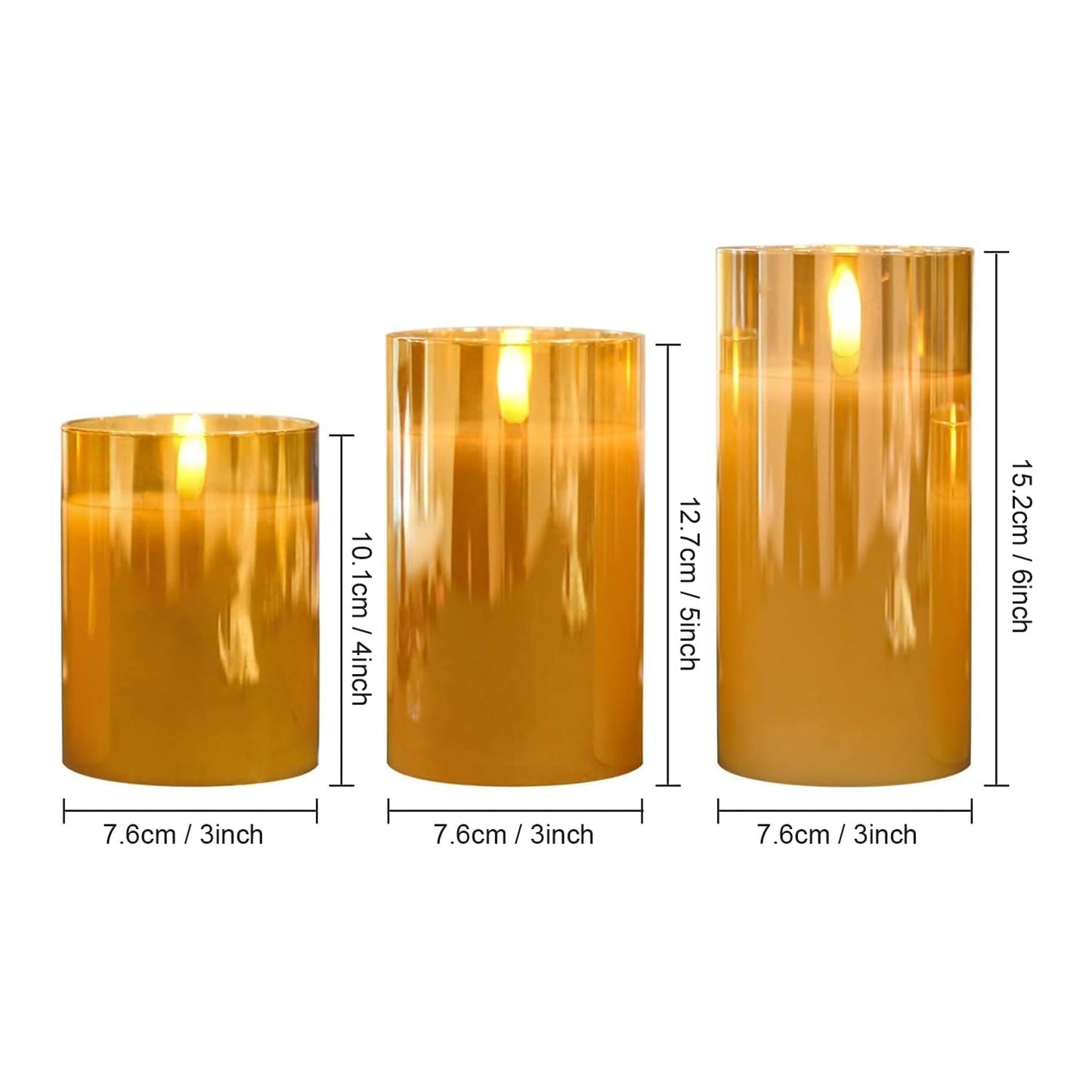 Bulk Buy AuraDecor LED Pillar Candle Set with Remote Controller and AAA Battery, Pack of 3 (Master Pack of 10))