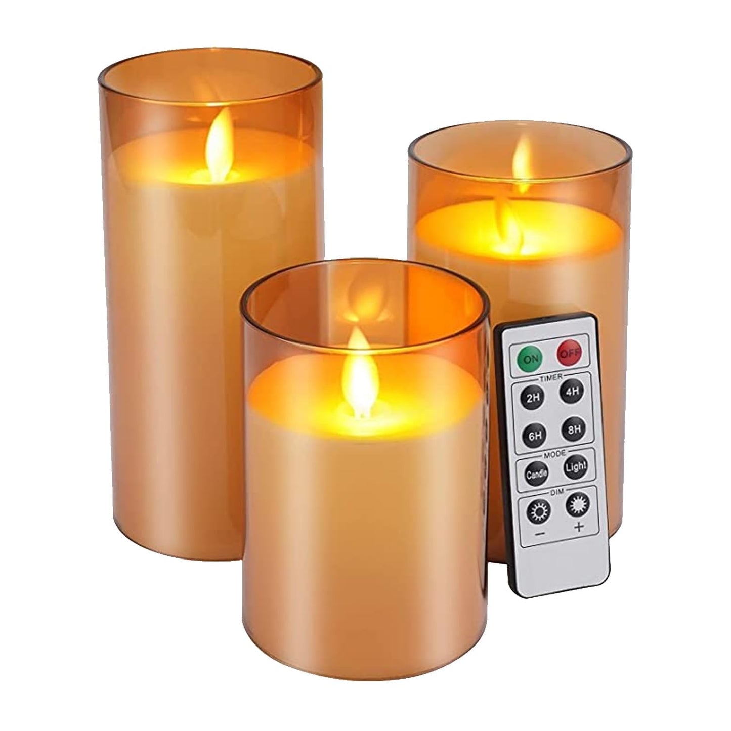 Bulk Buy AuraDecor LED Pillar Candle Set with Remote Controller and AAA Battery, Pack of 3 (Master Pack of 10))