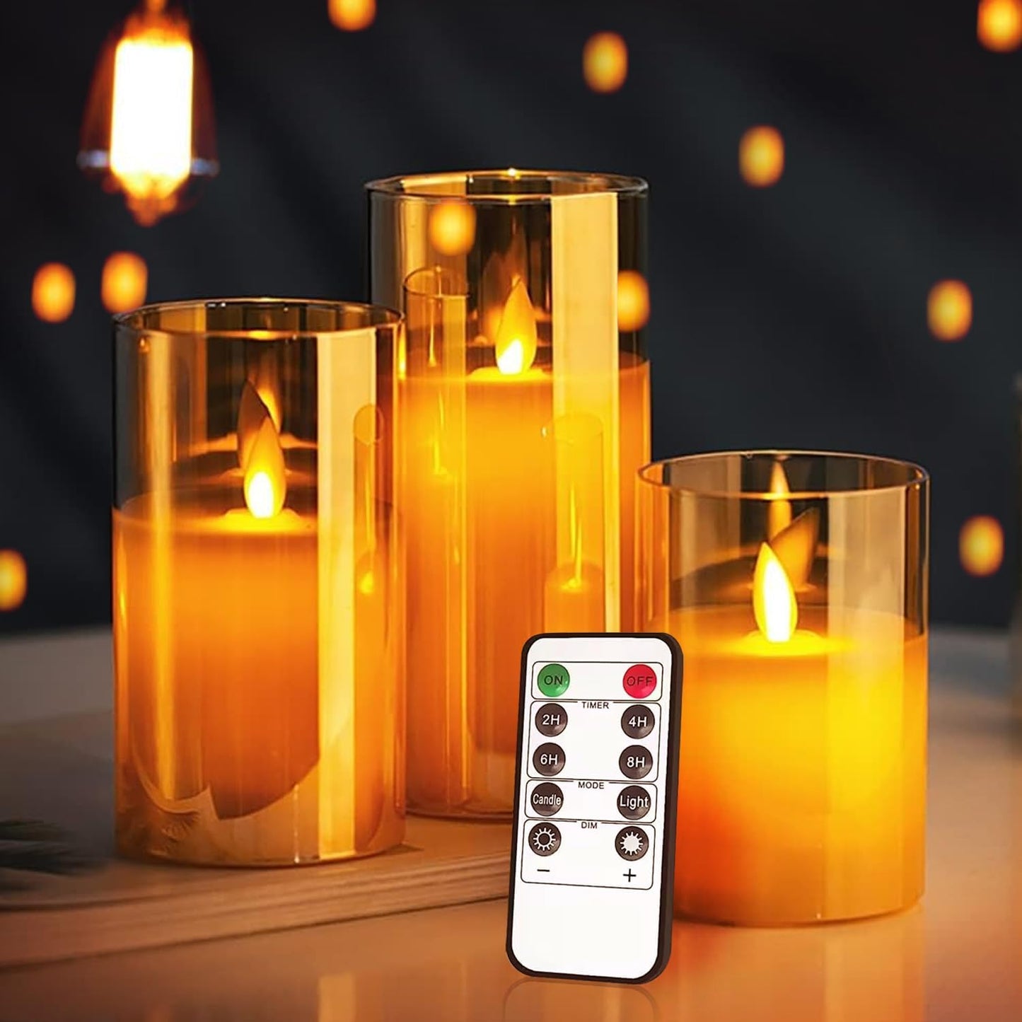 Bulk Buy AuraDecor LED Pillar Candle Set with Remote Controller and AAA Battery, Pack of 3 (Master Pack of 10))