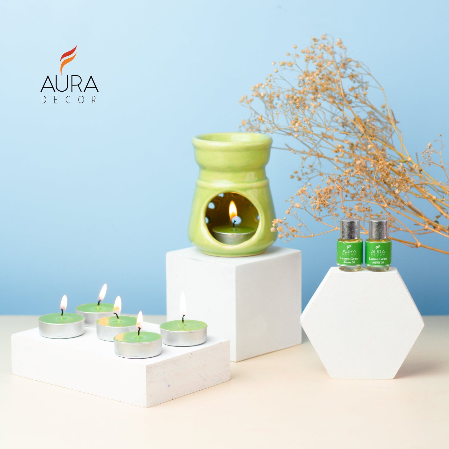 Bulk Buy AuraDecor Aromatherapy Diffuser Gift Set with 6 Tealights (GS-09) (Master 20 Pcs)