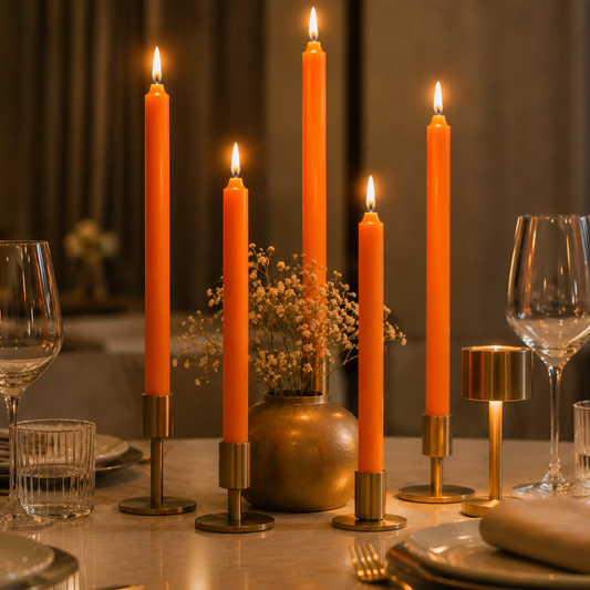 AuraDecor Large Stick Candles | Long Burning| Pack of 10