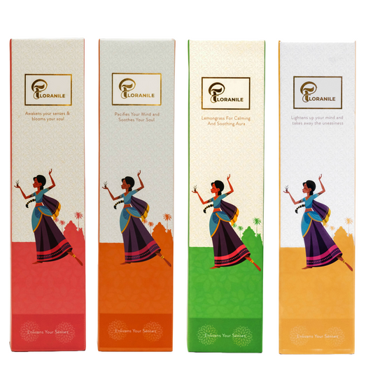 Premium Handmade Incense Sticks - 40 Sticks Each ( PACK OF 4 )