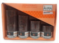 Auradecor Set of 4 Marble Finish Fragrance Pillar Set