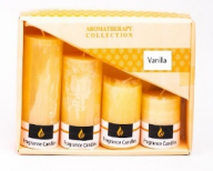 Auradecor Set of 4 Marble Finish Fragrance Pillar Set