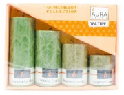 Auradecor Set of 4 Marble Finish Fragrance Pillar Set