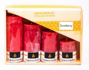 Auradecor Set of 4 Marble Finish Fragrance Pillar Set