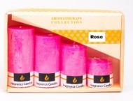 Auradecor Set of 4 Marble Finish Fragrance Pillar Set