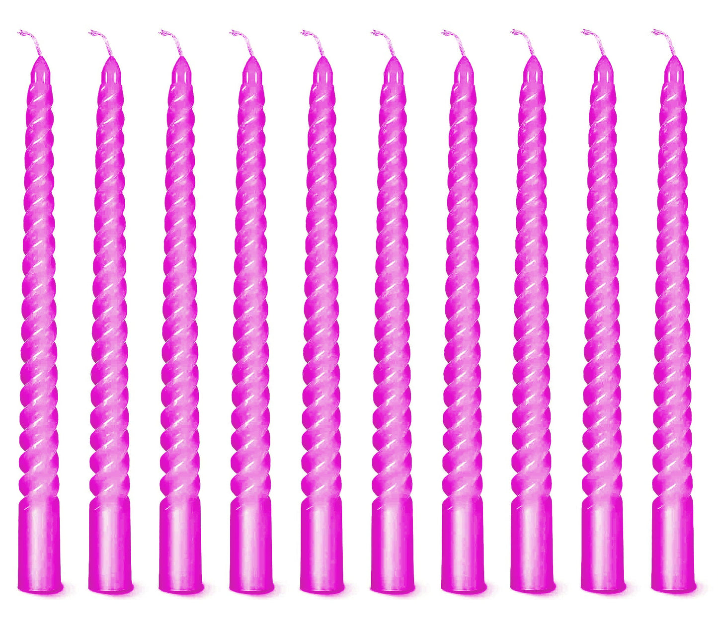 Bulk Buy AuraDecor Spiral Taper Candles Set of 10, Unscented Dripless Candlesticks, 10 Inch (Master pack of 20 box-200pcs)