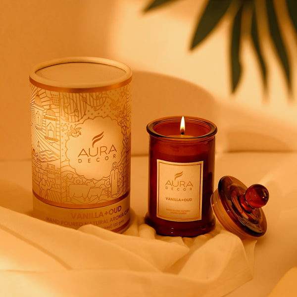 AuraDecor Scented Tomb Lid Jar Candle || Amber jar || Gift Set ||