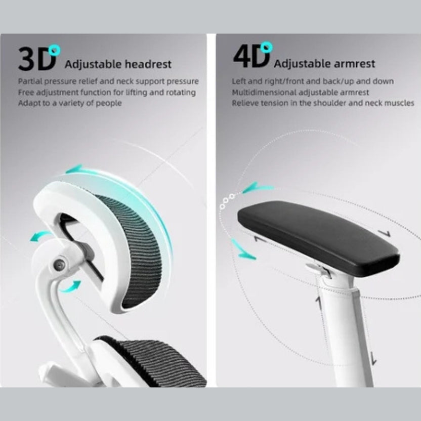 Auradecor RestForm Ergonomic Recliner Office Chair with Footrest & Mesh Seat