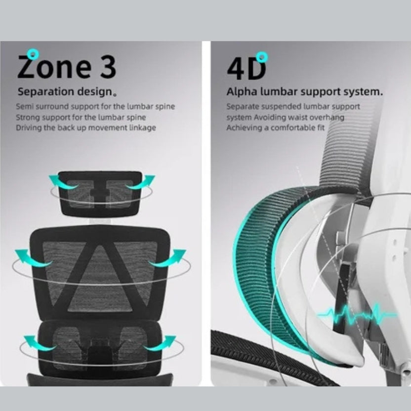 Auradecor RestForm Ergonomic Recliner Office Chair with Footrest & Mesh Seat