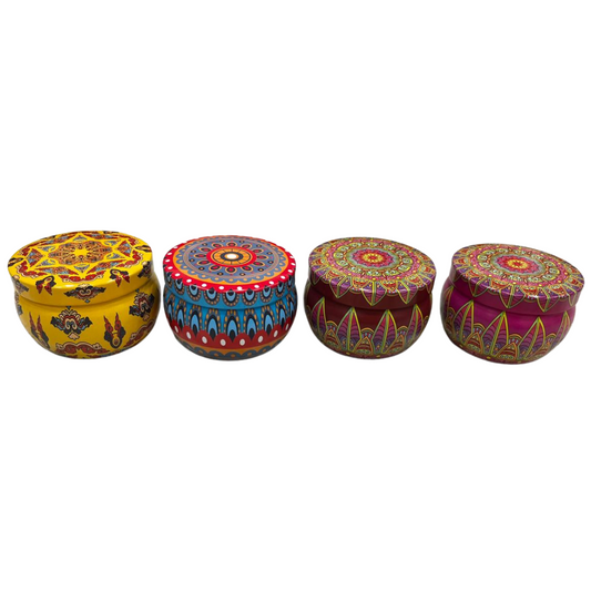 Moroccan empty Tin jars for Candle Making (Set of 4)