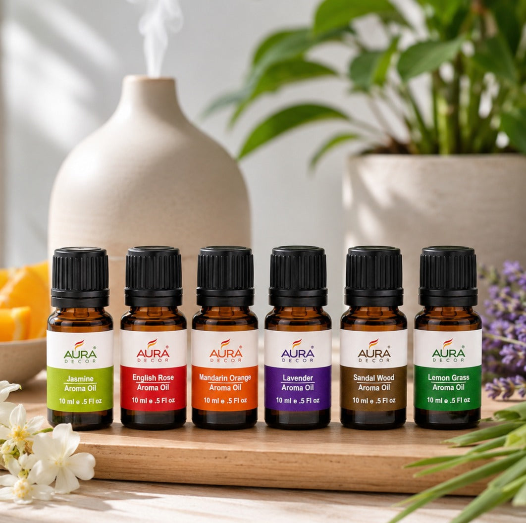 Bulk Buy AuraDecor Set of 6 Highly Fragrance Aroma therapy Oils (10 ml Each) ( Master 39 Sets )