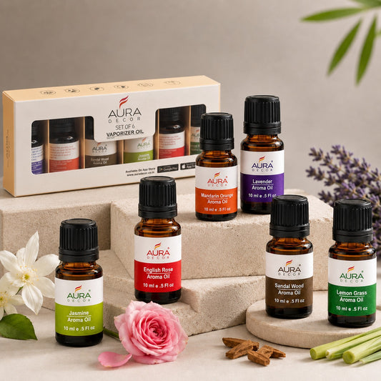 Bulk Buy AuraDecor Set of 6 Highly Fragrance Aroma therapy Oils (10 ml Each) ( Master 39 Sets )