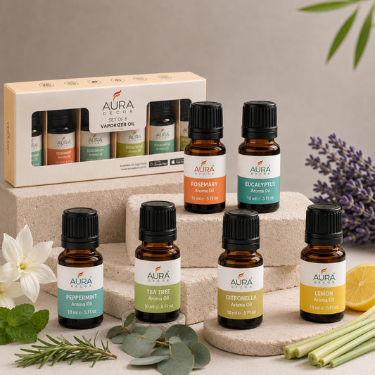 AuraDecor Set of 6 Highly Fragrance Aroma therapy Oils (10 ml Each)