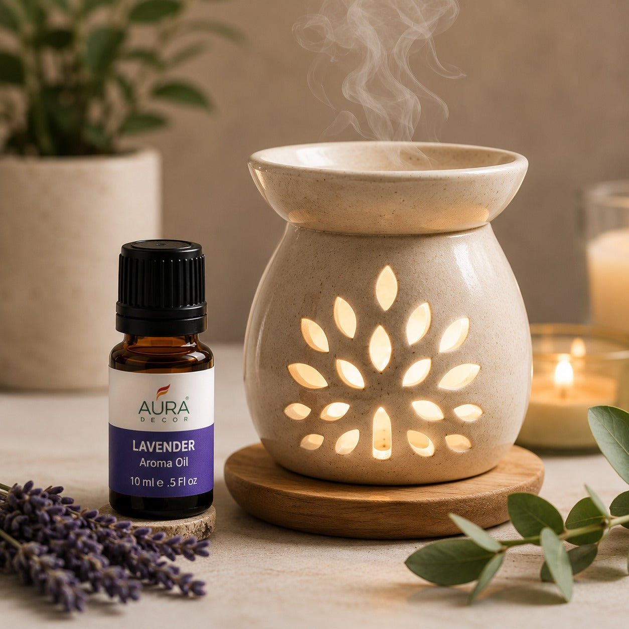 AuraDecor Set of 6 Highly Fragrance Aroma therapy Oils (10 ml Each)