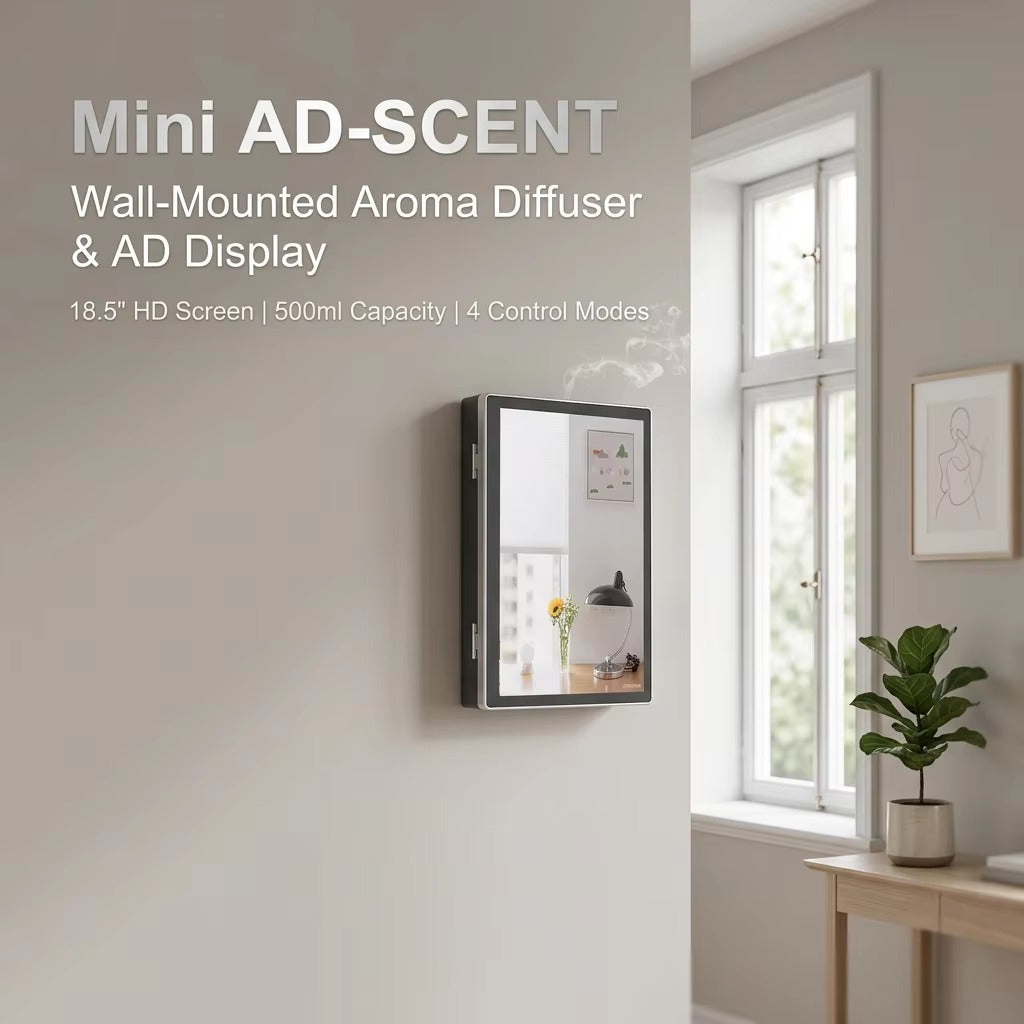 AuraDecor AD-SCENT Smart Aroma Diffuser & Digital Advertising Display | 18.5" Android Display