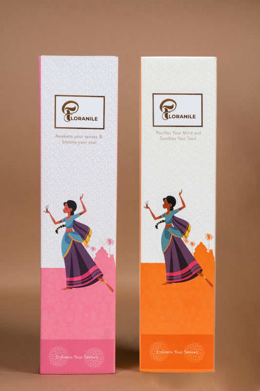 Premium Handmade Incense Sticks - 40 Sticks Each (Rose & Sandalwood ) |Pack of 2