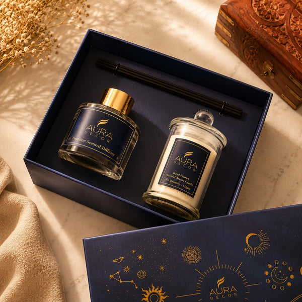 AuraDecor Blue Premium Reed Diffuser Gift Set ||Aroma Diffuser ||