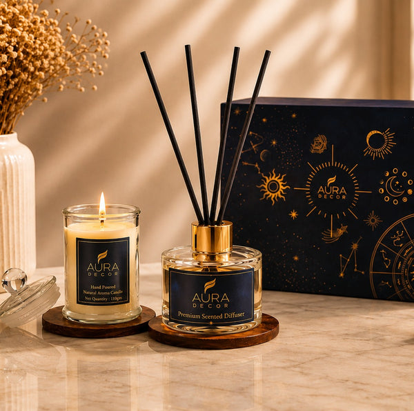 AuraDecor Blue Premium Reed Diffuser Gift Set ||Aroma Diffuser ||