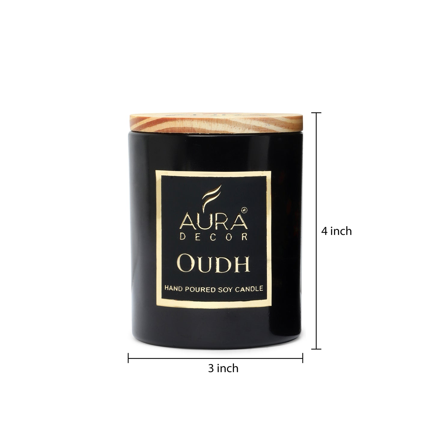 Bulk Buy Black Glass Candle with Wooden Lid & Wooden Wick & Gift Box Packaging ( 50 Pcs )