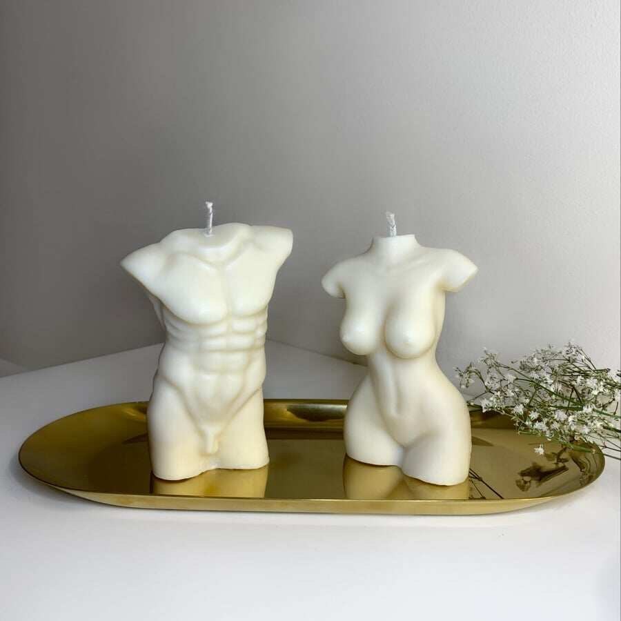 Male & Female Torso Candle Set