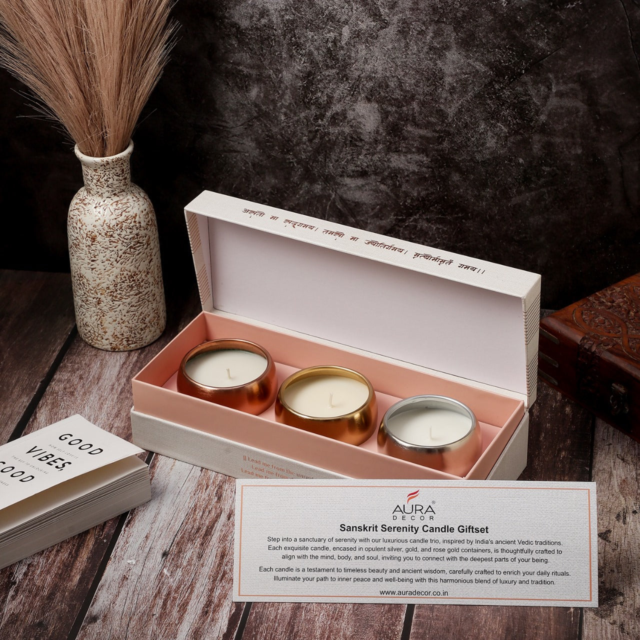 Auradecor Sanskrit Serenity candle gift set