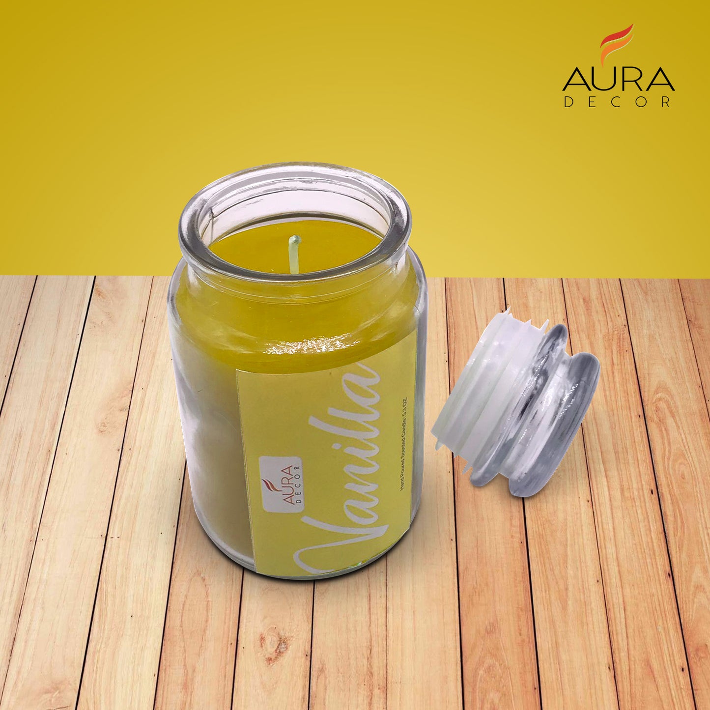 AuraDecor Fragrance Jar Candle ( Vanilla )