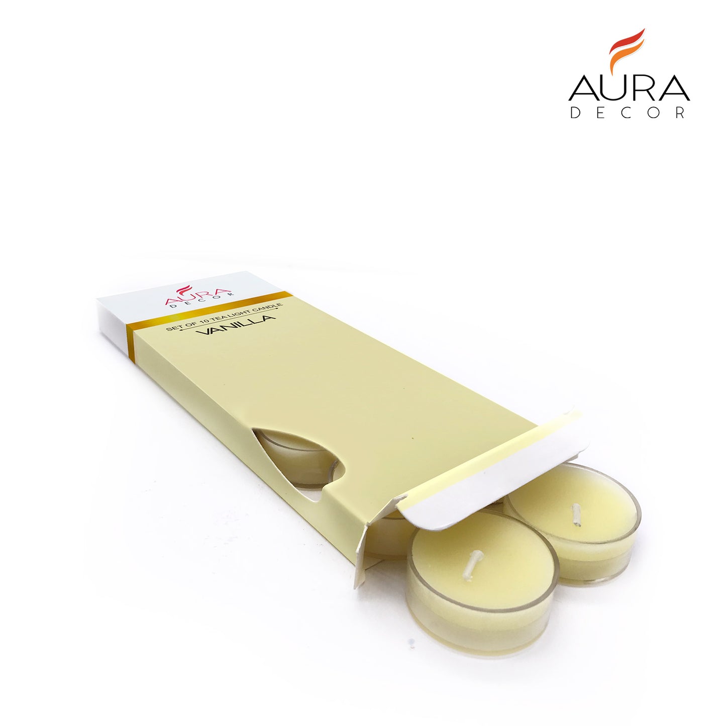 AuraDecor Fragrance Vanilla Shape Tealight ( Pack of 10 )